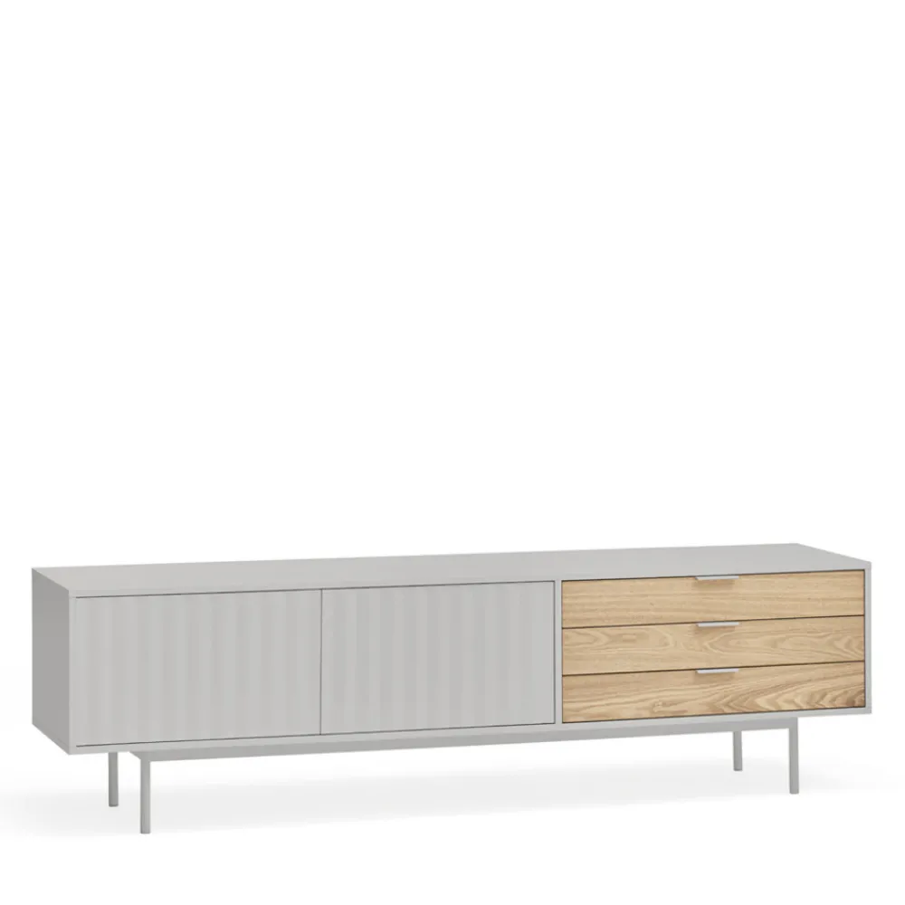 Teulat SIERRA Meuble TV 2 portes, 3 tiroirs en bois L180cm