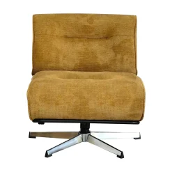 Drawer SIMON Fauteuil pivotant en tissu chenille pied étoile