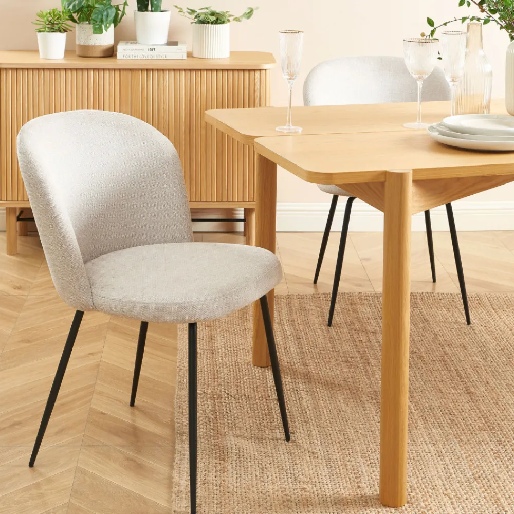 No name SITTO Lot de 2 chaises en tissu et métal