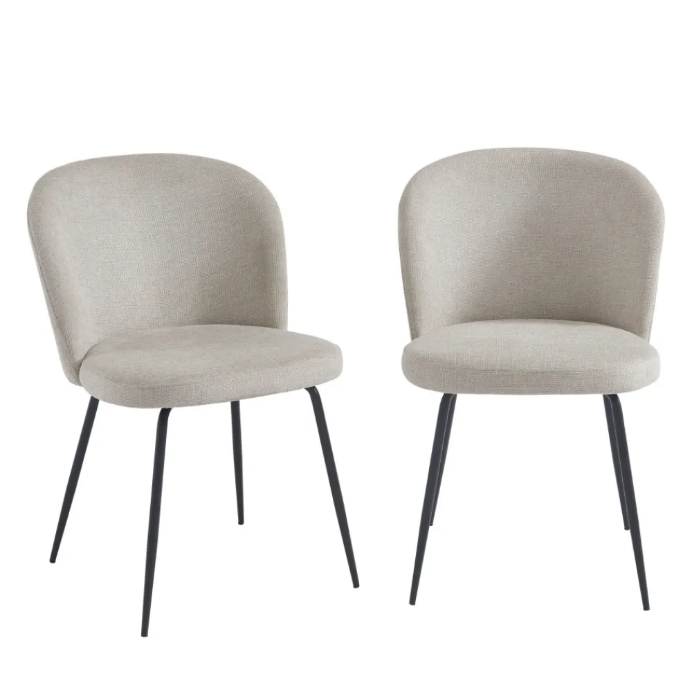 No name SITTO Lot de 2 chaises en tissu et métal