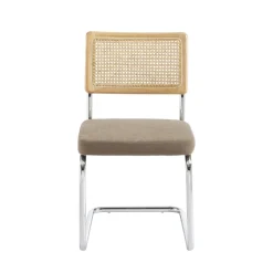 No name SKANA Lot de 2 chaises en velours côtelé pieds chrome