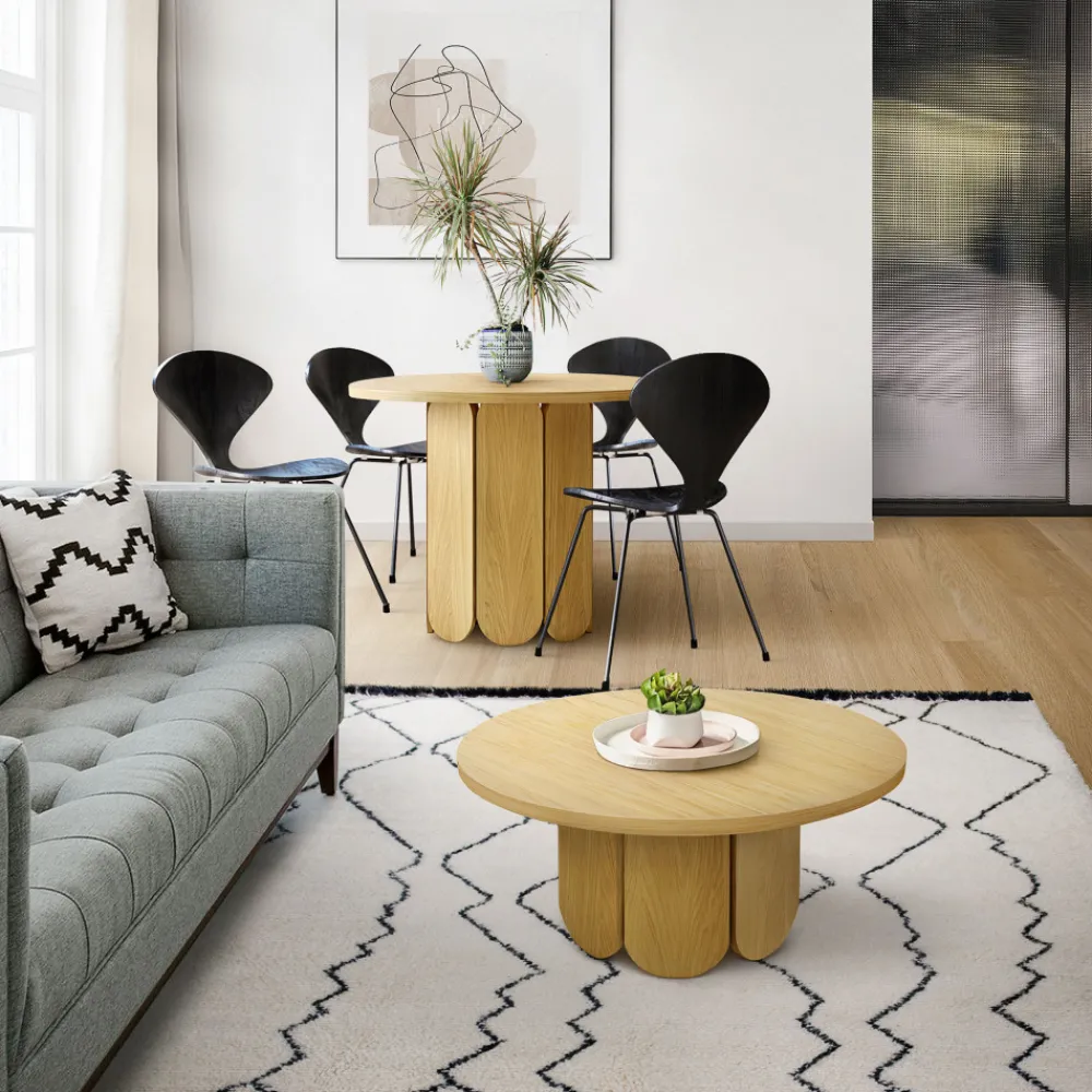 Woodman SOFT Table à manger 4 personnes ronde en bois