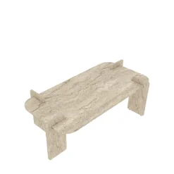 Drawer SOLENI Table basse effet travertin 120x60cm
