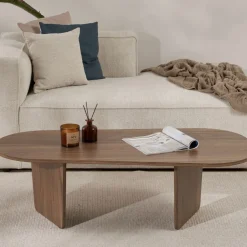 Drawer SOMA Table basse ovale en bois 130x65cm