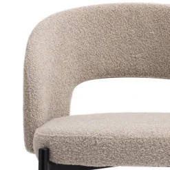 Drawer SOREN Lot de 2 chaises de bar en tissu bouclette et métal H65cm