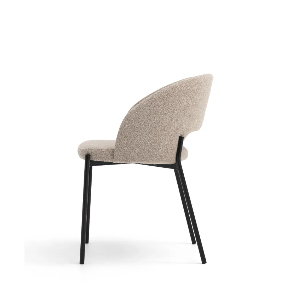 Drawer SOREN Lot de 2 chaises en tissu bouclette et métal