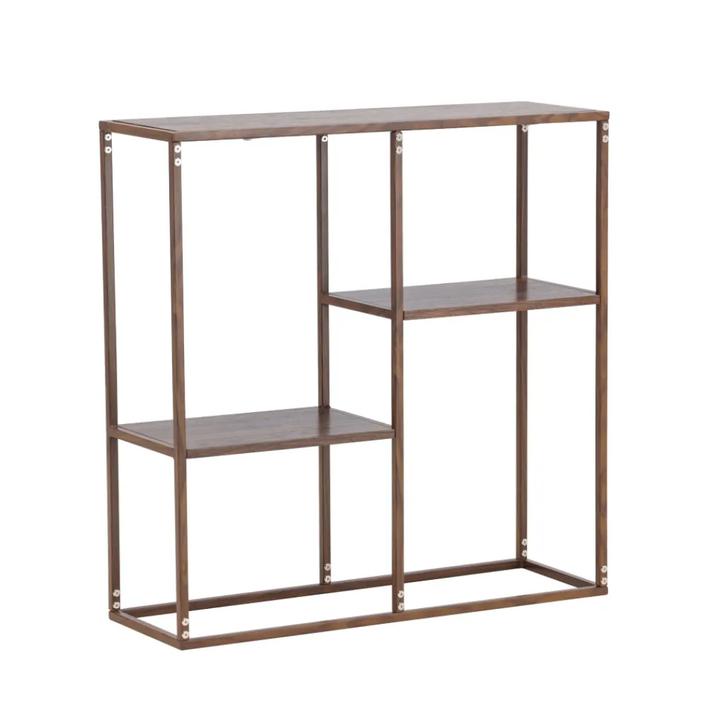 Venture Home STAAL Étagère en bois effet noyer et métal H81cm