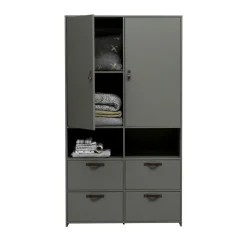 Enfant Vtwonen STAGE Armoire 2 portes 4 tiroirs en bois