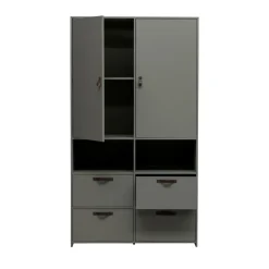 Enfant Vtwonen STAGE Armoire 2 portes 4 tiroirs en bois