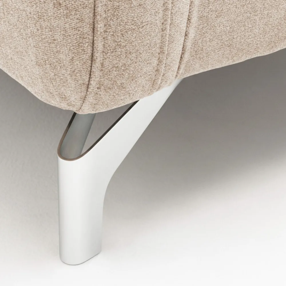 Drawer STEFFEN Canapé droit 3 places en tissu et pieds chrome