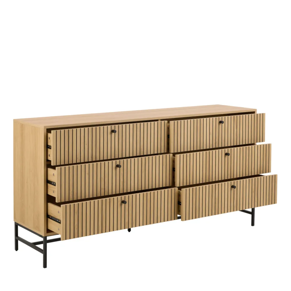 Drawer STORO Commode 6 tiroirs en bois L157.9cm