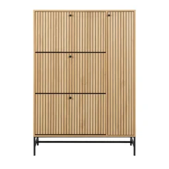 Drawer STORO Meuble à chaussures 4 portes en bois et métal L98,7cm