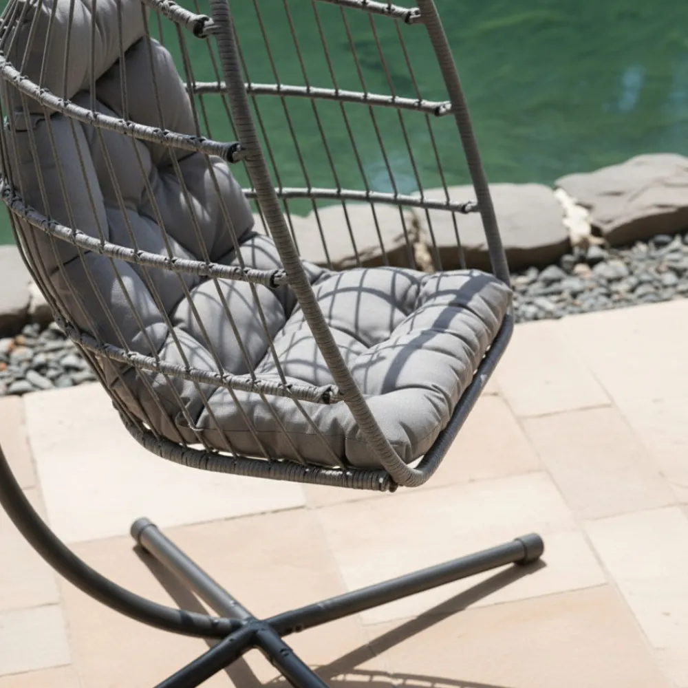 Drawer SULLY Fauteuil œuf suspendu de jardin en corde et acier traité