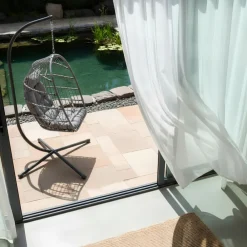 Drawer SULLY Fauteuil œuf suspendu de jardin en corde et acier traité