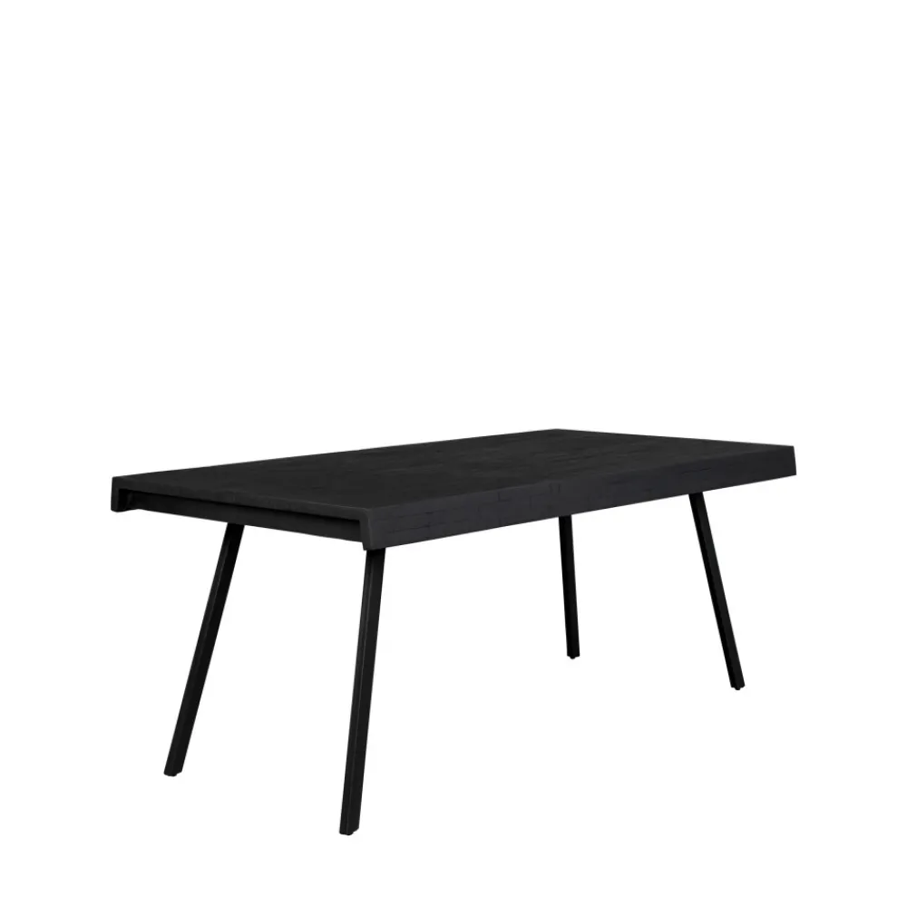No name SURI Table à manger 4 personnes en teck recyclé et métal