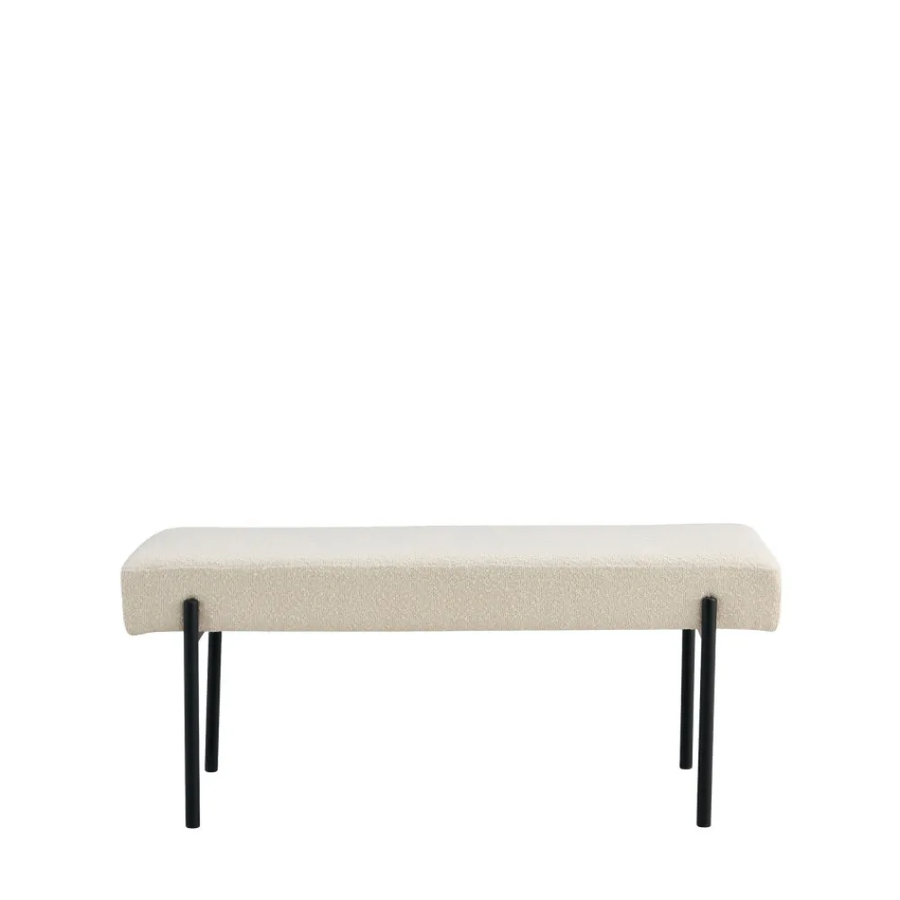 House Nordic SWINDONBanc en tissu bouclette et métal L100cm