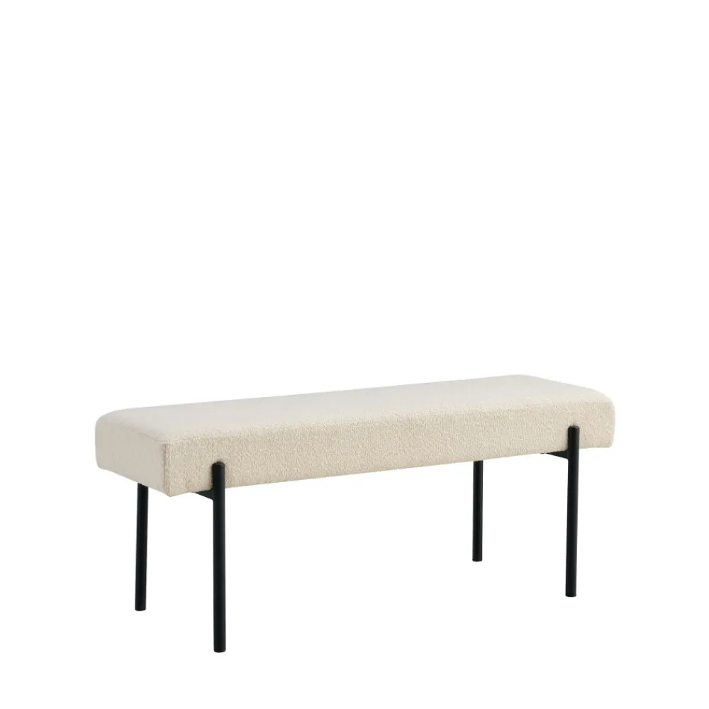 House Nordic SWINDONBanc en tissu bouclette et métal L100cm