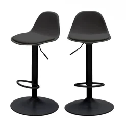 Drawer TEBAR Lot de 2 chaises de bar réglables en simili et métal H61-83cm