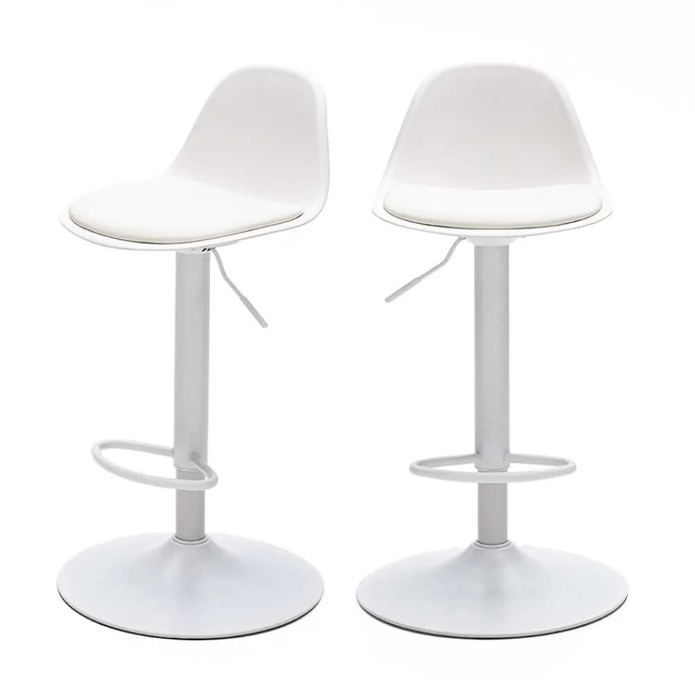 Drawer TEBAR Lot de 2 chaises de bar réglables en simili et métal H61-83cm