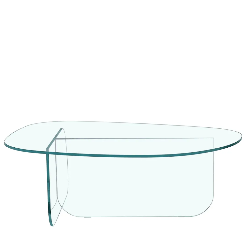 Drawer TILA Table basse organique en verre L100cm