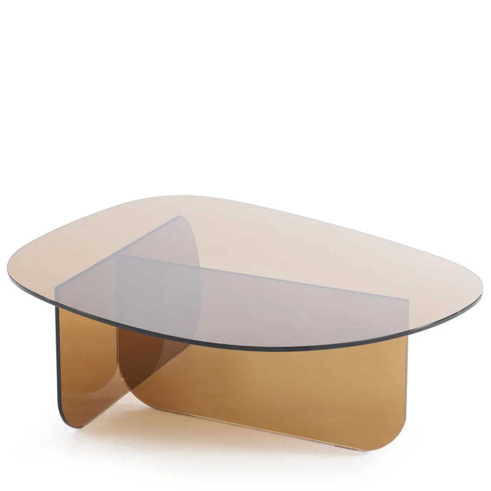 Drawer TILA Table basse organique en verre L100cm