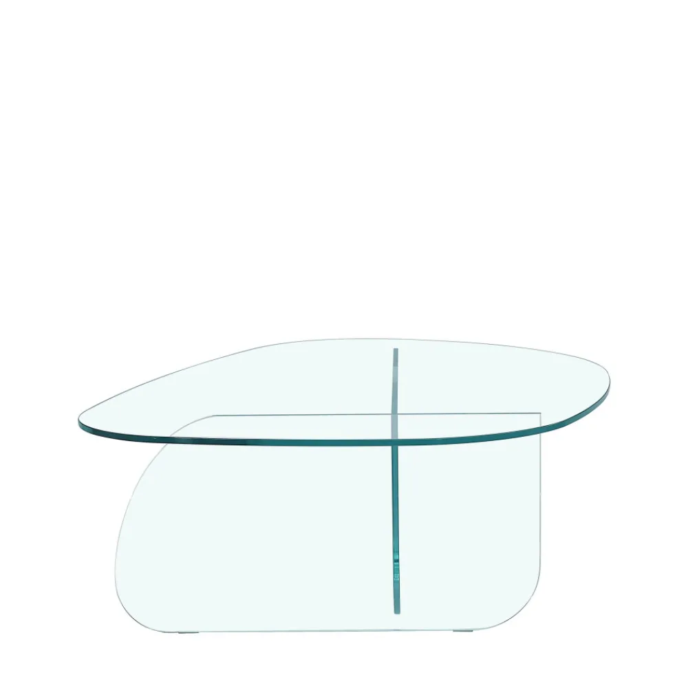 Drawer TILA Table basse organique en verre L100cm