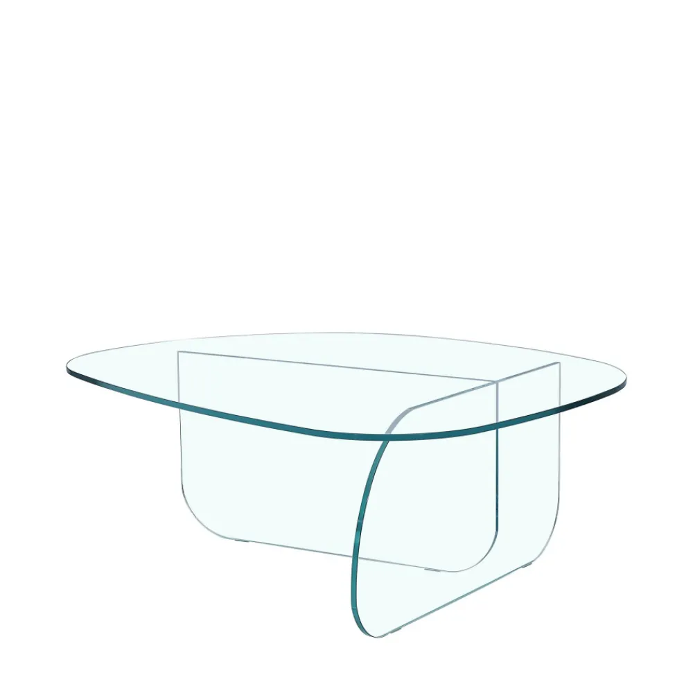 Drawer TILA Table basse organique en verre L100cm