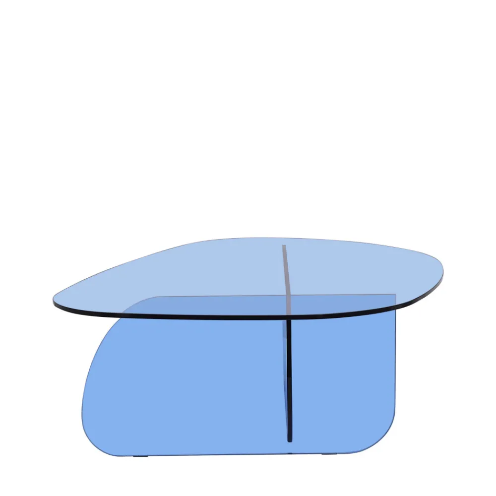 Drawer TILA Table basse organique en verre L100cm
