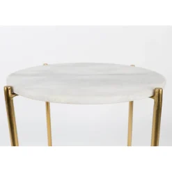 No name TIMPA Table d'appoint marbre et laiton
