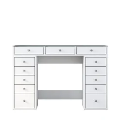 Drawer TIYA Coiffeuse 13 tiroirs avec plateau en verre L120cm