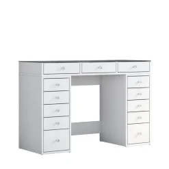 Drawer TIYA Coiffeuse 13 tiroirs avec plateau en verre L120cm