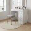 Drawer TIYA Coiffeuse 7 tiroirs avec plateau en verre L90cm
