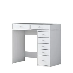 Drawer TIYA Coiffeuse 7 tiroirs avec plateau en verre L90cm