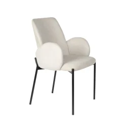 No name TJARDA Lot de 2 fauteuils de table en tissu et métal
