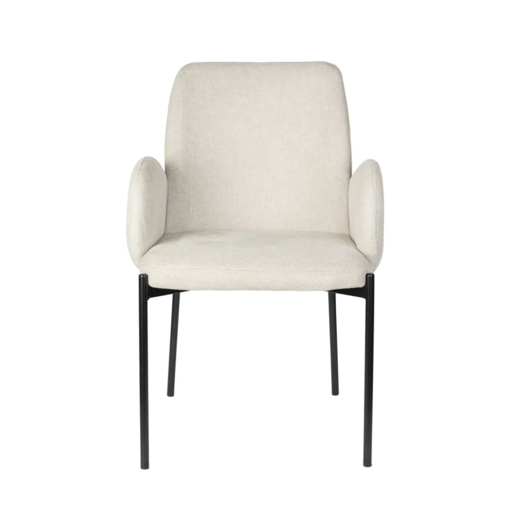 No name TJARDA Lot de 2 fauteuils de table en tissu et métal