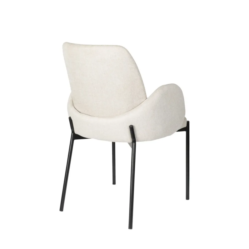 No name TJARDA Lot de 2 fauteuils de table en tissu et métal