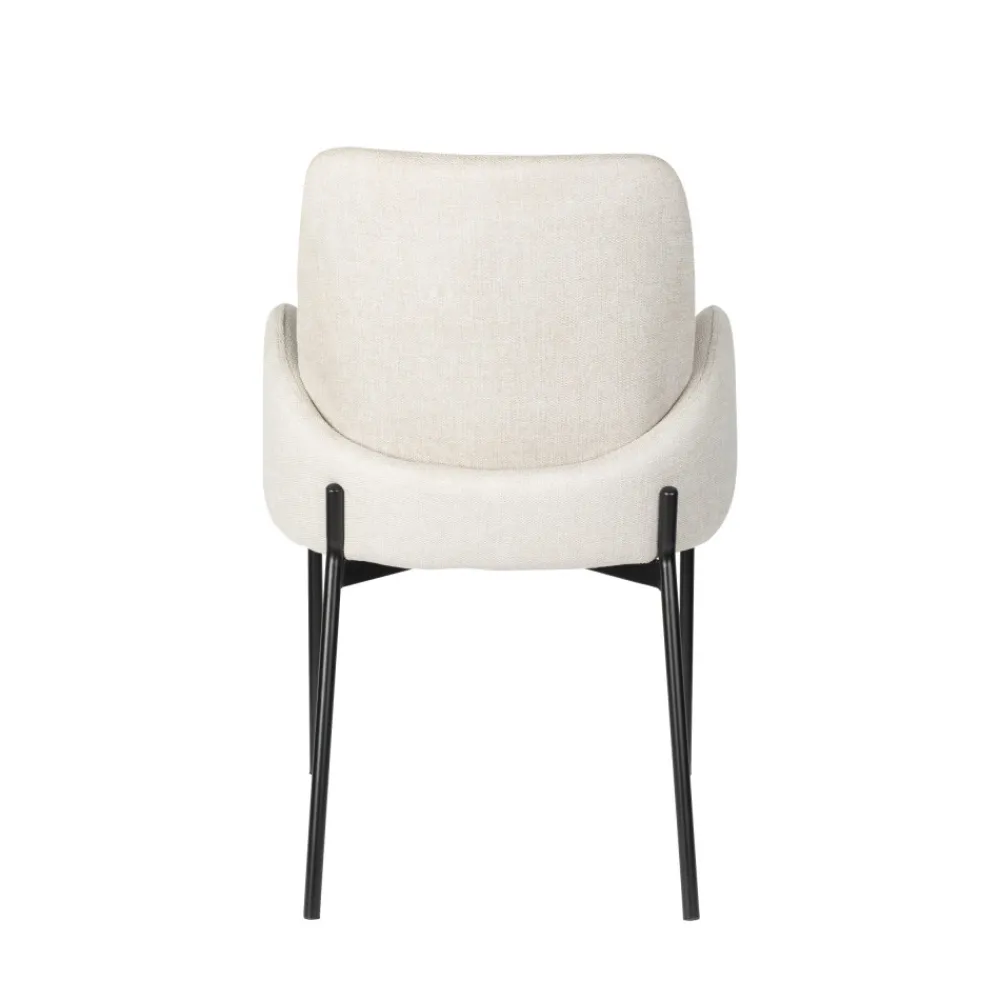 No name TJARDA Lot de 2 fauteuils de table en tissu et métal