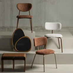 Woood TRAVIS Lot de 2 chaises en tissu et pieds beiges