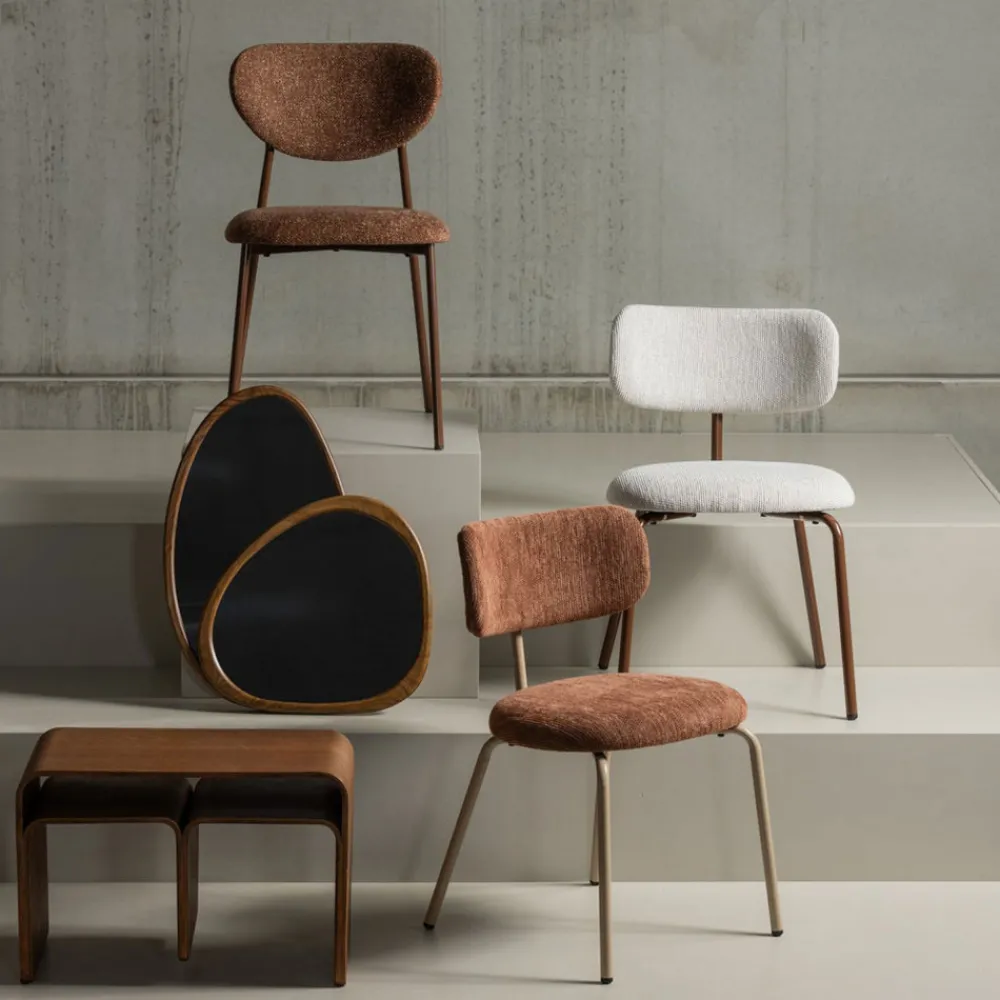 Woood TRAVIS Lot de 2 chaises en tissu et pieds beiges