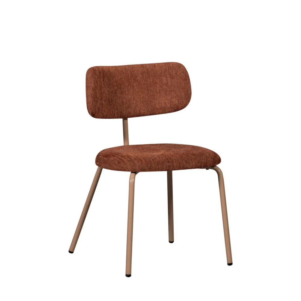 Woood TRAVIS Lot de 2 chaises en tissu et pieds beiges