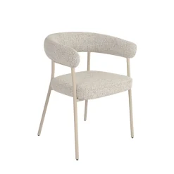 House Nordic TRIVIO Lot de 2 fauteuils de table en tissu pieds beiges