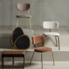Woood VALOR Lot de 2 chaises en tissu et métal