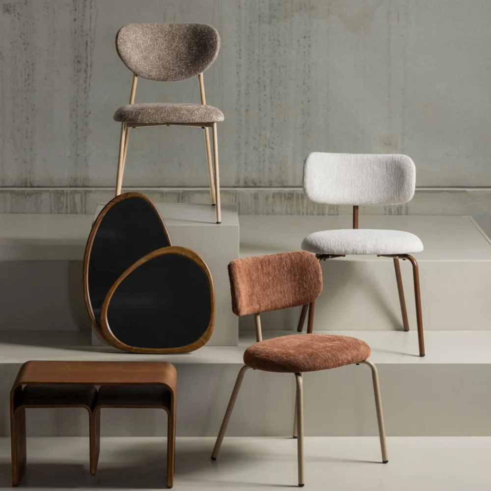 Woood VALOR Lot de 2 chaises en tissu et métal