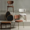 Woood VALOR Lot de 2 chaises en tissu et métal