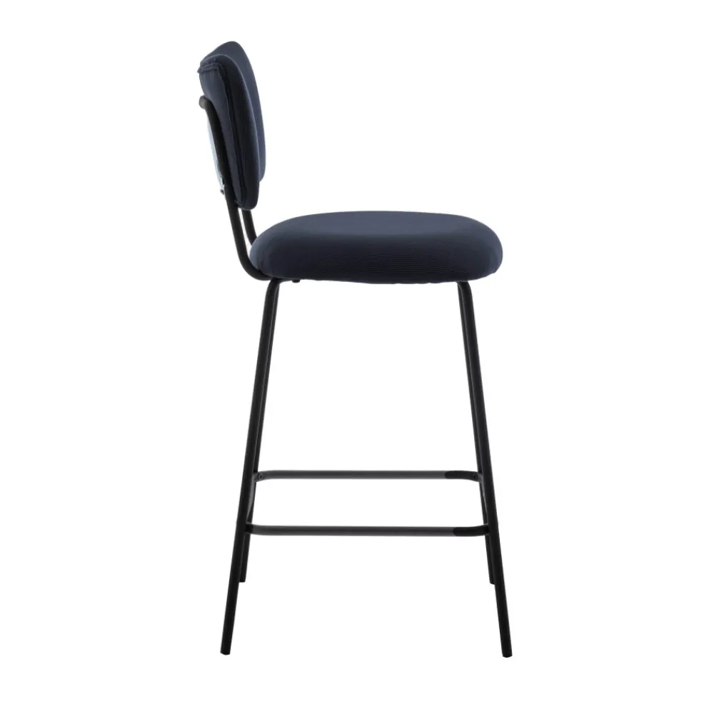 Drawer VANDER Lot de 2 chaises de bar en velours côtelé et métal H65cm