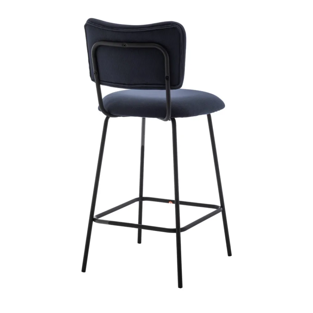 Drawer VANDER Lot de 2 chaises de bar en velours côtelé et métal H65cm