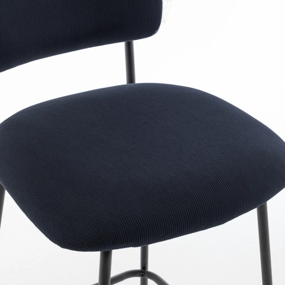 Drawer VANDER Lot de 2 chaises de bar en velours côtelé et métal H65cm
