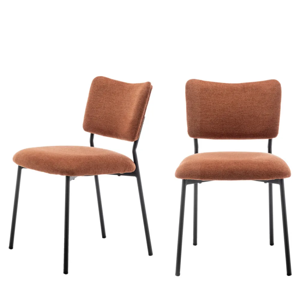 Drawer VANDER Lot de 2 chaises en tissu et métal