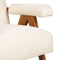 Drawer VEDA Fauteuil en tissu chenille et bois