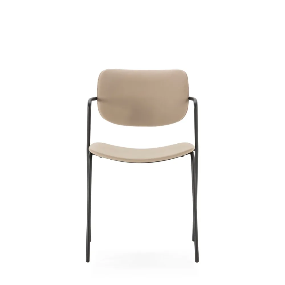 No name VELURA Lot de 2 chaises en simili cuir et métal